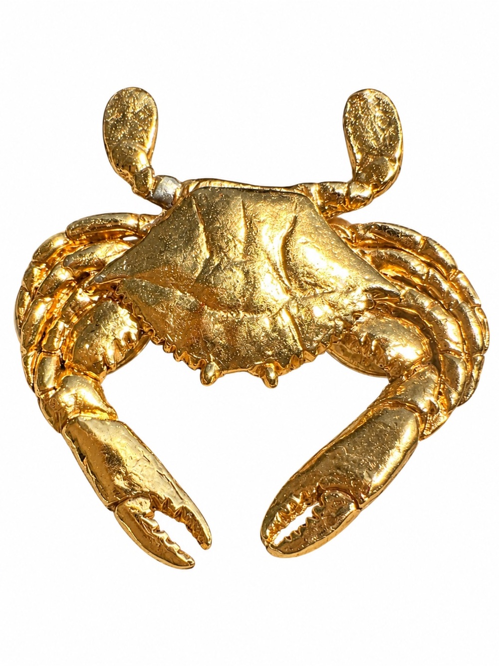 Vintage 1992 GG Harris Fine Pewter Crab Brooch Pin Model 531 Gold Tone